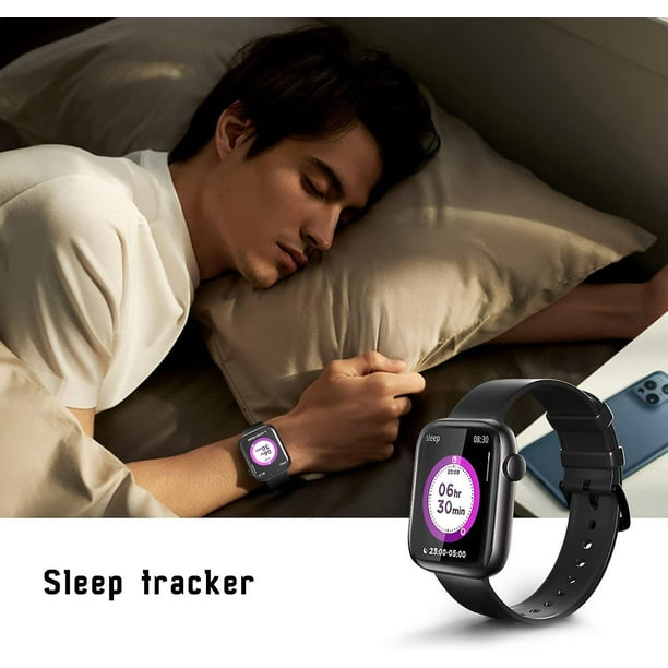 BRILLAR Reloj inteligente deportivo resistente al agua para hombres y mujeres con recepcion de llamadas monitoreo de frecuencia cardiaca y seguimiento del sueno Negro Walmart en linea