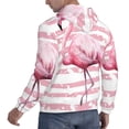 thumbnail image 6 of Picia Flamingo Pattern Casual Men's Hoodie - Lightweight Hooded Sweatshirt with Kangaroo Pocket, Comfortable Pullover for Everyday, Travel-3X-Large, 6 of 7