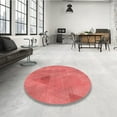 thumbnail image 3 of Ahgly Company Indoor Round Patterned Bean Red Area Rugs, 5' Round, 3 of 6