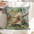 thumbnail image 5 of Frog guitar flowers Linen toss pillowcase Decoration pillowcase Gift preferred 24x24" Cushion cover 2 set Sofa pillowcase Sofa bedroom living room car, 5 of 7