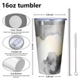thumbnail image 4 of 16oz Tumblers Gray Black Gold Marble Pattern Stainless Steel Vacuum Insulated Double Wall Travel Tumbler Cups Mug with Lid and Straw,Cleaning Brush for Coffee,Tea, 4 of 4