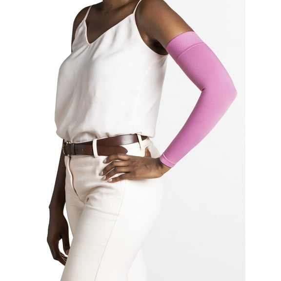 Sigvaris Specialty 562 Secure LymphedemaArmsleeve w/Dot Top Band - 20-30 mmHg Dusty Rose G1
