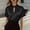🔥 Black, variant on Sentmoon Women Clothes Tops for Women 2026 Short Sleeve Crew Neck Solid Color Button Down Regular Fit Women Blouses Summer Stylish for Beach and Vacation White L