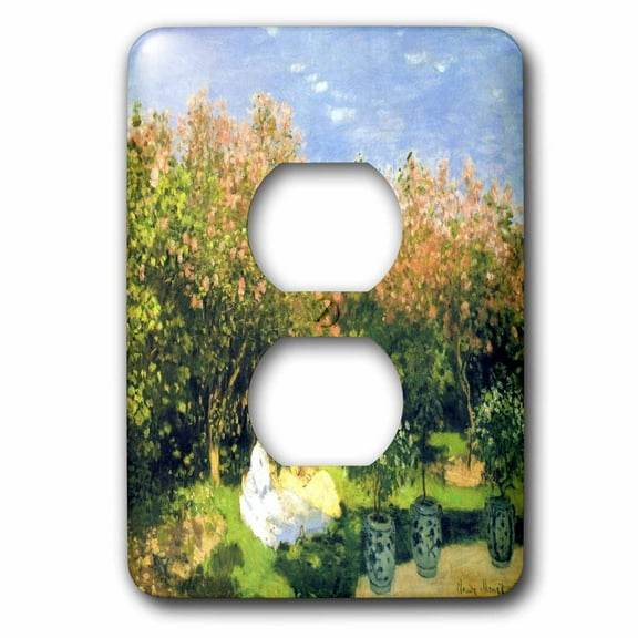 3dRose, Print of Monet Painting The Garden, 2 plug outlet cover