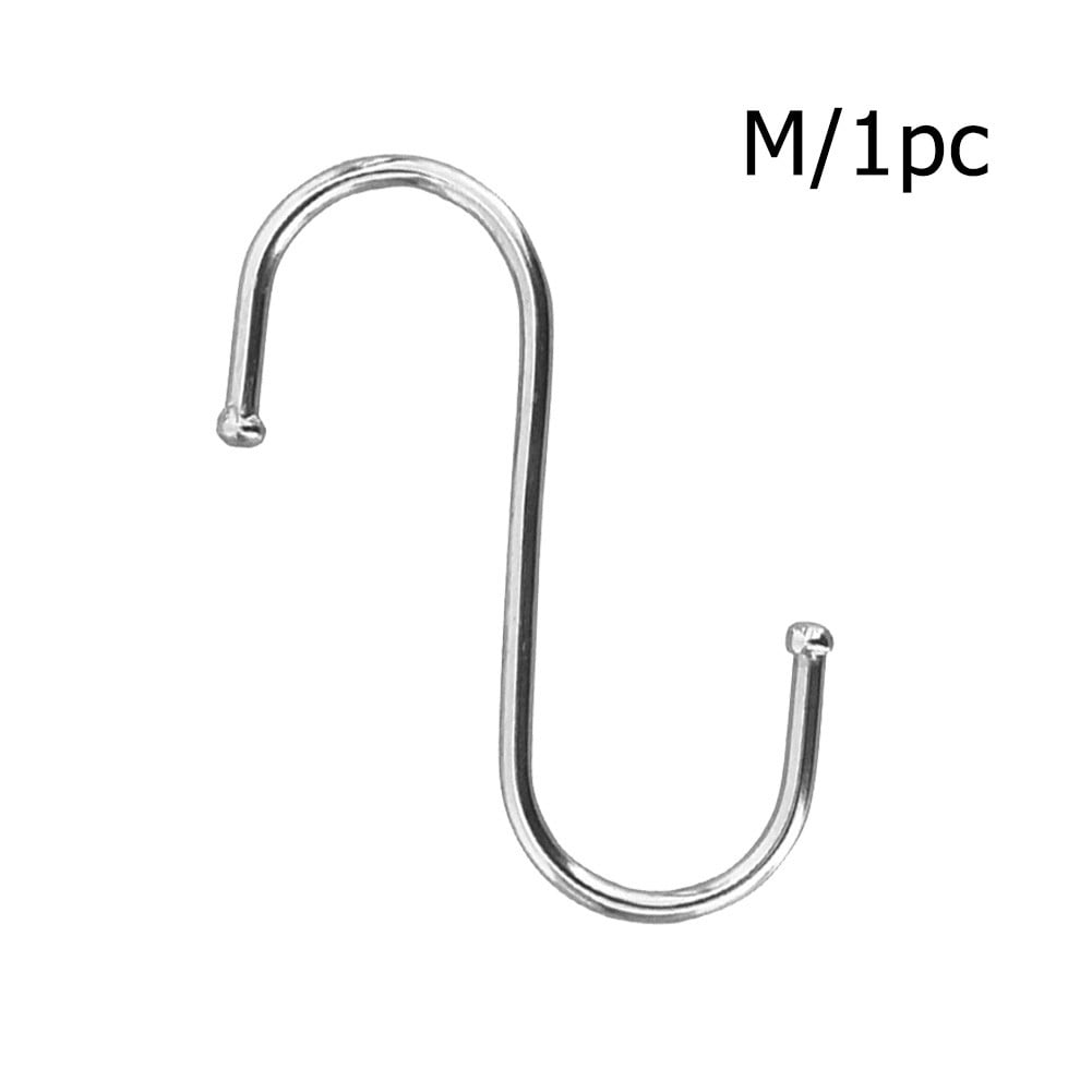 5 Pcs  Stainless Steel S Hooks Kitchen Meat Pan Utensil Clothes Hanger Hanging 
