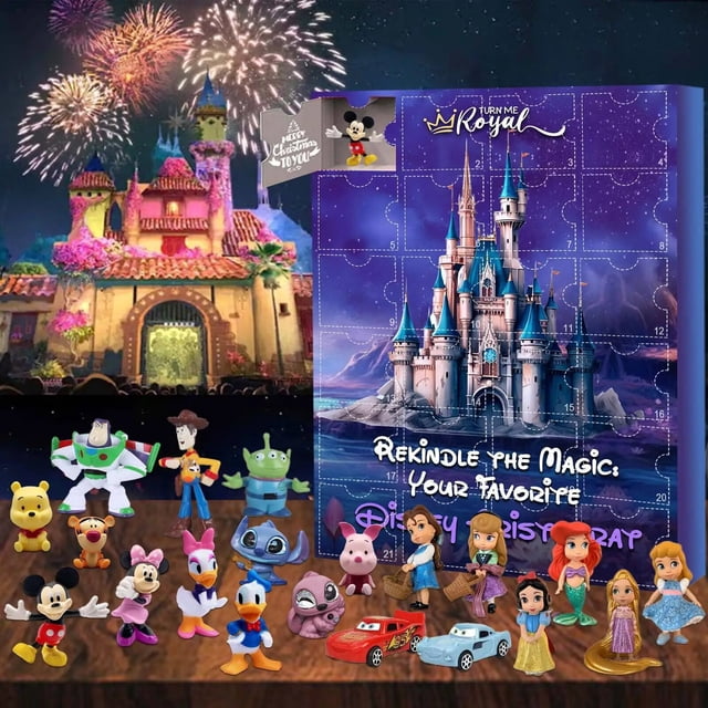 2024 regalo de Navidad Mickey Calendario de Adviento de Navidad juguete Disney Mickey Minnie caja ciega Juguetes Adviento sorpresa Juguetes para niños
