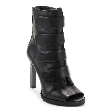 

DKNY Womens Black Adjustable Treaded Blake Peep Toe Stiletto Zip-Up Booties 5.5 M