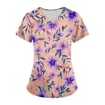 thumbnail image 2 of Scrubs for Women Nursing Uniform Scrub Tops, Stretch V Neck Short Sleeve Workwear Graphic Printed Blouse Tshirts, 2 of 5