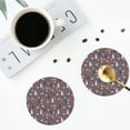 thumbnail image 4 of Vsdgher Snowflake Fox Print Leather Coasters for Drinks, Durable Drink Coasters 4 Set for Tabletop Protection, Luxurious Home Décor and Housewarming Gift-Round Shape, 4 of 6