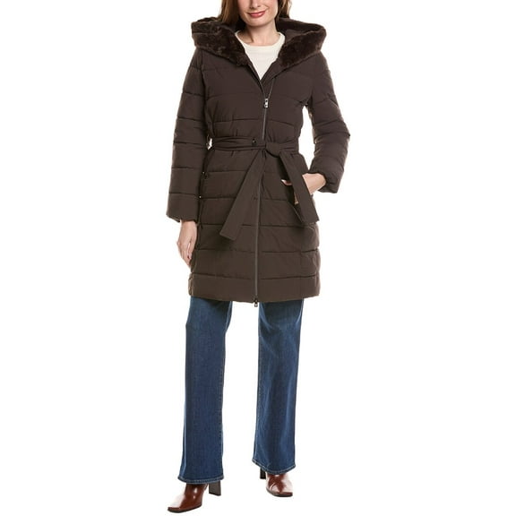 Tahari womens  Vic Puffer Jacket, s, Brown
