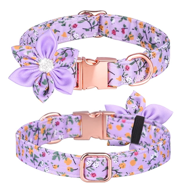Una variedad de patrones de flores, collar para perro con flores,