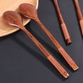 thumbnail image 3 of YSNOOWE 4Pcs Brown Khaki Wood Spoons Portable Lightweight for General Users Home Kitchen Use, 3 of 8