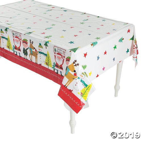 Christmas Crew Plastic Tablecloth