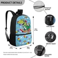 thumbnail image 5 of Binienty Cartoon Dinosaur Skateboard Kids Backpack for Boys Girls 4-9, 17 Inch Large Capacity School Bookbag with Adjustable Shoulder Straps Front Zipper Pocket for Primary School, 5 of 6