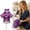 Purple, variant on Nallwabiu Dog Silk Pajamas 2PCS Set, Satin Pet Sleepwear with Bow Headband, Cute Puppy Cat Costume Outfit for Photoshoot & Daily Wear,Black