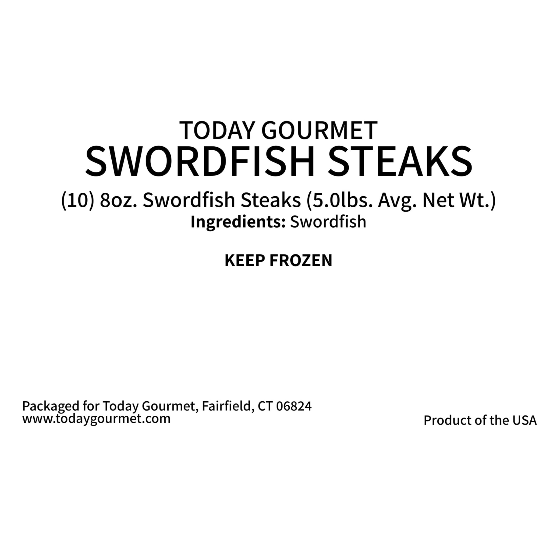 Today Gourmet Frozen Swordfish Steaks (10) 8oz. Steaks