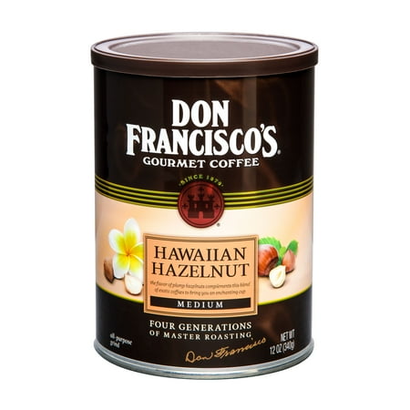 Don Francisco\'s Medium Hawaiian Hazelnut Flavor, Roast Gourmet Coffee, 12 Oz