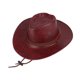 thumbnail image 3 of Sombrero de Vaquero de Cuero de PU Perfecl Sombrero de Jazz Ligero y Versátil Rojo, 3 of 8