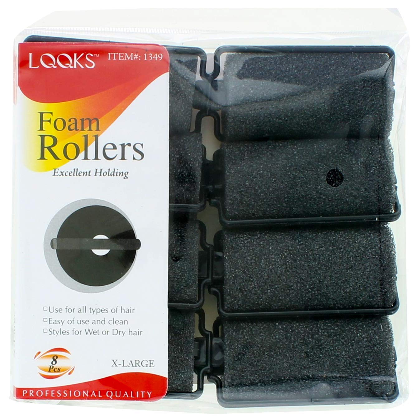 Soft Foam Cushion Hair Rollers Curlers Small Medium Large Jumbo Black