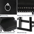 thumbnail image 6 of Velvet Bar Stools Set of 2, Upholstered Counter Height Bar Chair with Rivet and Button Trim, Bar Stool with Back and Footrest, for Dining Room, Kitchen, Pub, Black, 6 of 7