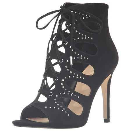 Ivanka Trump Dazy Suede Embellished Lace Up High Heel Bootie Shoes