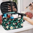 thumbnail image 5 of HELLHERO Daisies Portable Traveling Make Up Organizer Bag with Brush Slots Travel Cosmetic Makeup Bag (8.86"x6.5"x5.9"), 5 of 6