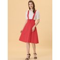 thumbnail image 3 of INSPIRE CHIC Vestido General De Cintura Elástica Con Tirantes Y Tirantes Para Mujer rojo S, 3 of 5