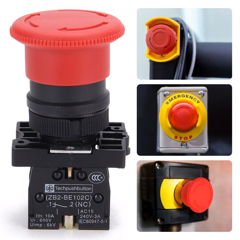 Sensitive XB2-BS542C Red 22mm Mushroom Head Push Button Switch