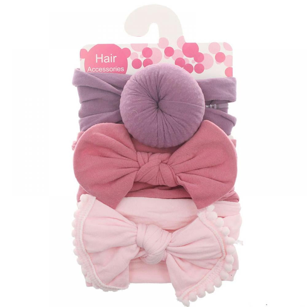 MULTI COLORED SET KNOTTED BOW BABY GIRLS HEADBANDS HAIRBAND