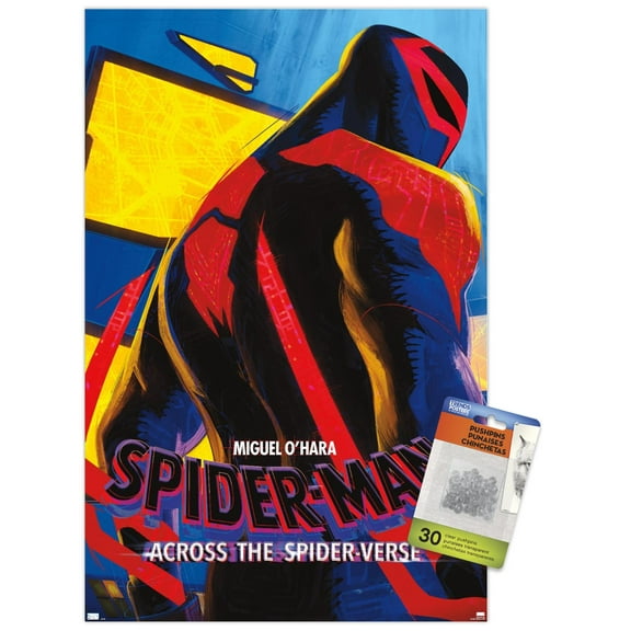 Marvel Spider-Man: Across The Spider-Verse - Miguel O'Hara One Sheet Wall Poster with Push Pins, 14.725" x 22.375"