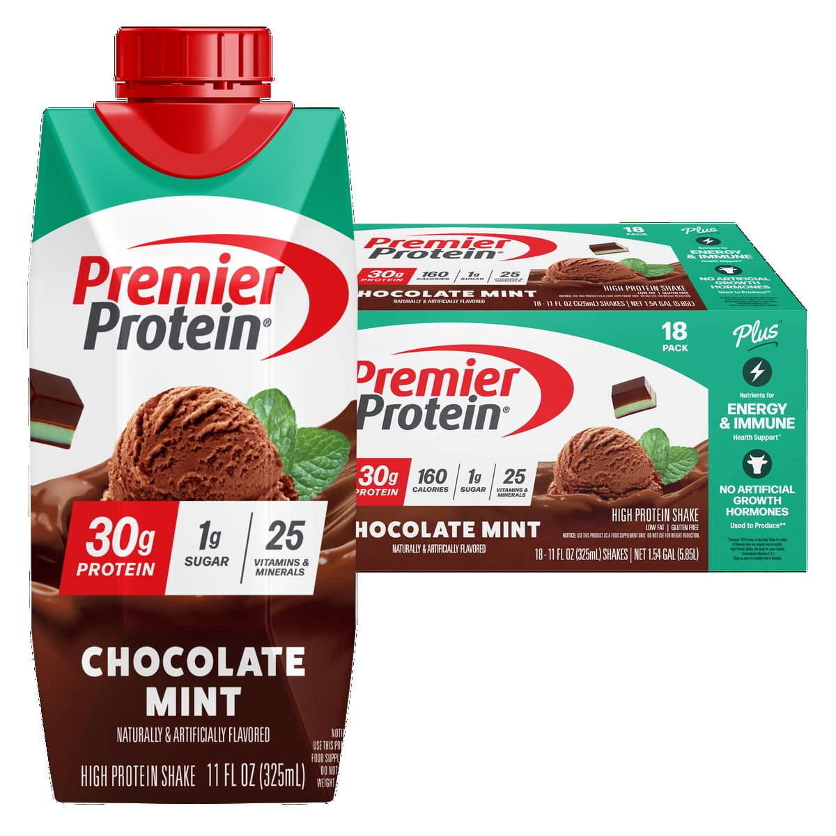 Premier Protein Shake, 30g Protein, Chocolate Mint, 11 Fluid Ounce