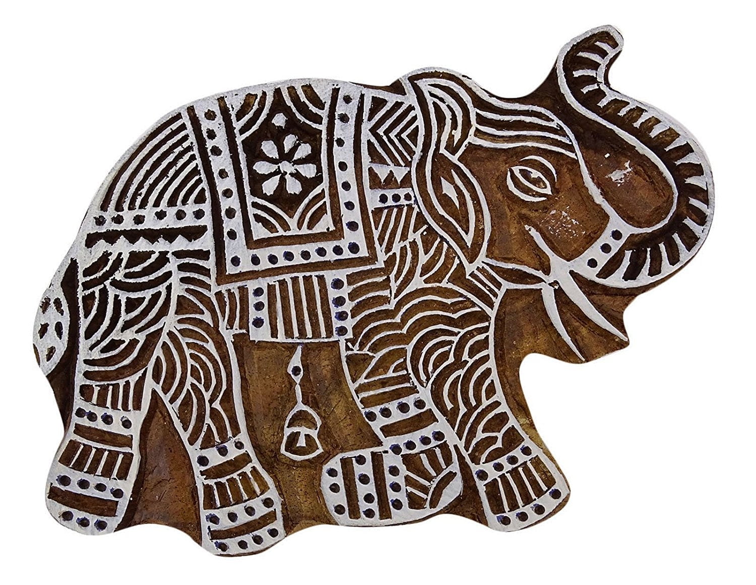 Brown Wooden Texile Stamp Hand Carved Elephant Stamp Printing