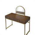 thumbnail image 3 of ACME Coleen Vanity Desk in Walnut & Gold Finish, 3 of 12