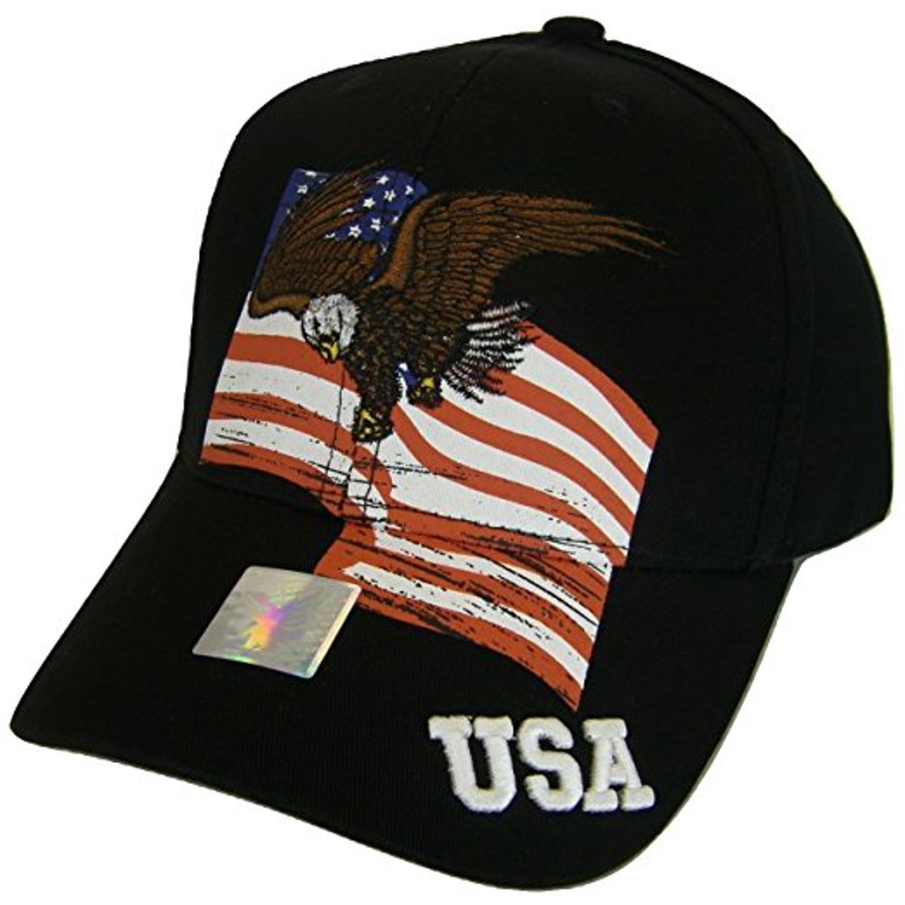 Joycap USA Men's Patriotic American Bald Eagle Adjustable Baseball