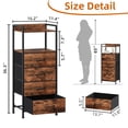 thumbnail image 3 of Eunos Tall Nightstand, 4 Vertical Fabric Drawer Dresser for Bedroom, Living Room, Hallway, Wood Grain Print, 3 of 8