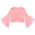 thumbnail image 3 of Women's Comfortable Small Sweetheart Top Ruffle Flare Sleeve Solid Chiffon Small Shawl Cardigan Light Weight Sweater Moth Cardigan Cardigan Knitted Sweater Come Mono Cardigan plus Size Woman Long, 3 of 4