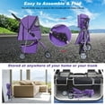 thumbnail image 3 of BestPet 3 Wheels Pet Stroller Folding with Cup Holder & Removable Liner,Purple, 3 of 7