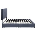 thumbnail image 3 of Furniture of America Harper Fabric Upholstered Full Bed with 4-Drawer in Gray, 3 of 19