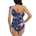 thumbnail image 5 of Haiem Dinosaur Women's One Piece Swimsuits Tummy Control One Shoulder Bathing Suits Ruffle Swimwear-X-Large, 5 of 8