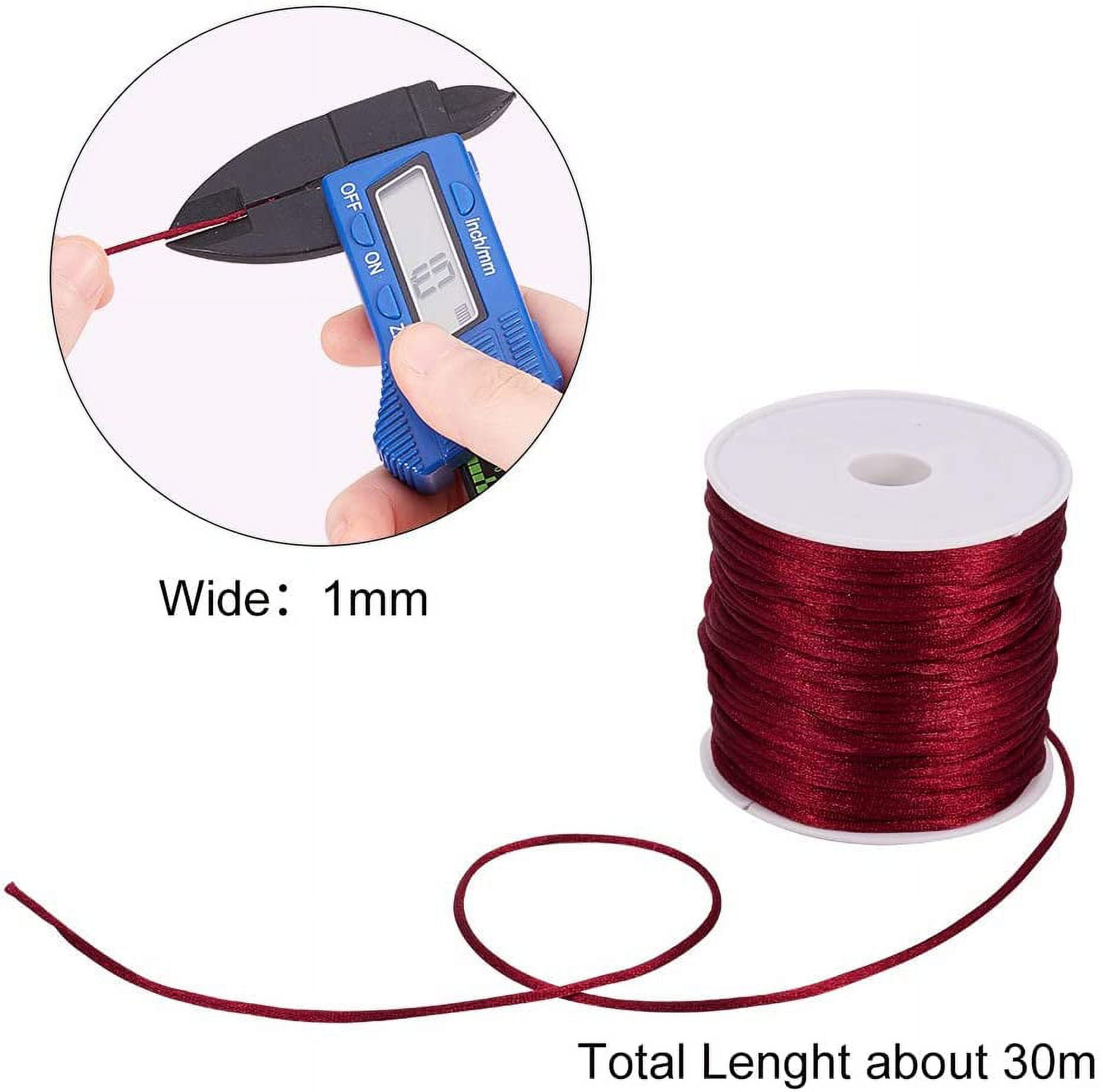 20 Colors 600 Yards 1mm Rattail Satin Nylon Trim Cord Silk Cord Beading String for Necklace Bracelet Beading Macramé Kumihimo Chinese Knot