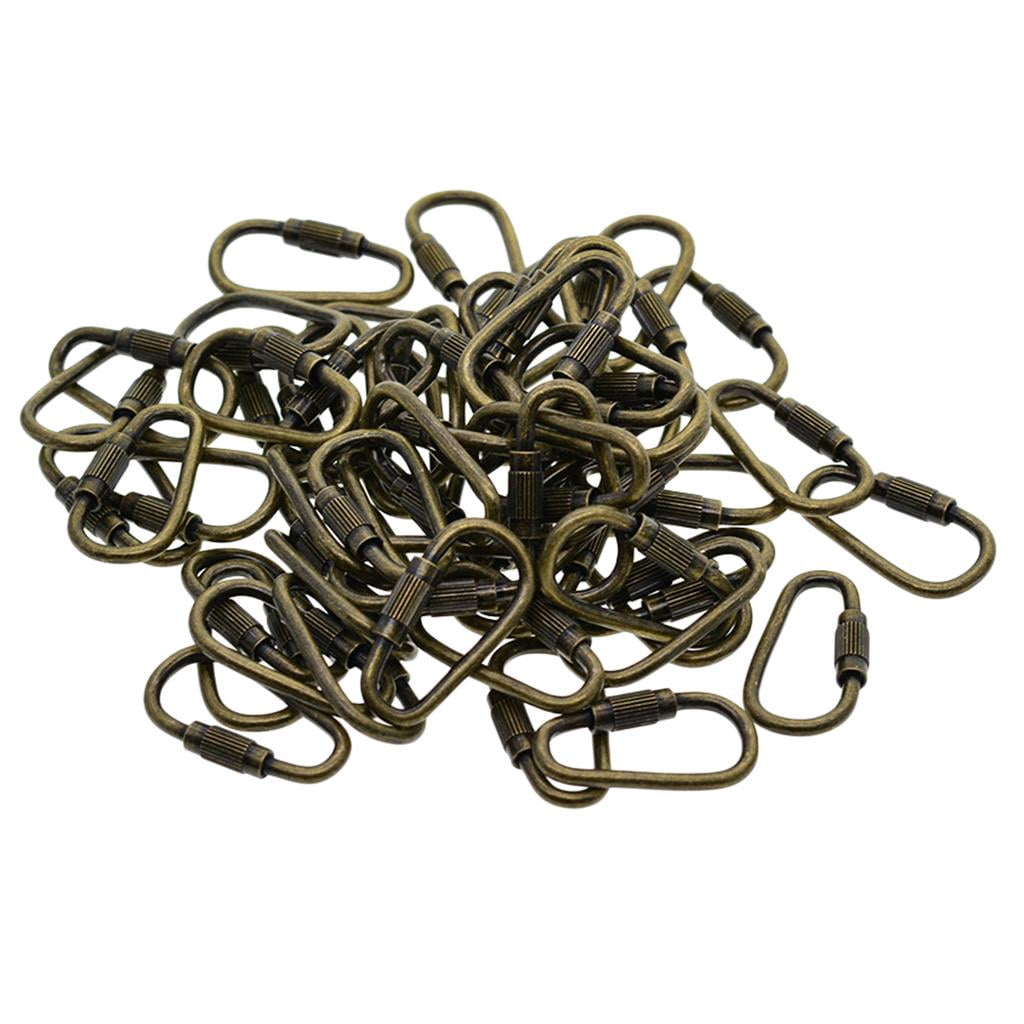 Milageto 50x Copper Screw Locking Clasp Key Chain Key Ring DIY Home Car Key Bag Craft