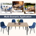 thumbnail image 6 of GZXS 5 Piece Dining Table Set for 4, Modern Industrial Kitchen Set W/ 63" Rectangle MDF Dining Table and 4 Blue Upholstered Chairs, Sturdy Iron Legs, for Living/Dining Room, Restaurant, Home Office, 6 of 9