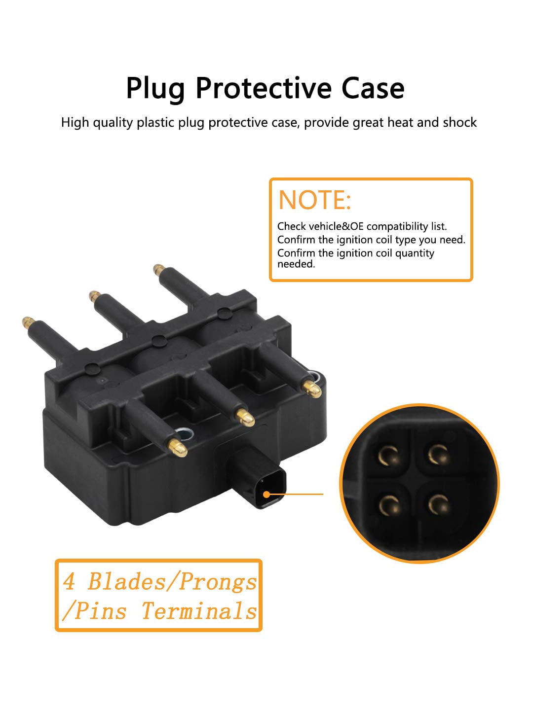 ISA Ignition Coil Pack Compatible with 2001-2010 Chrysler Town & Country Dodge Grand Caravan Jeep Wrangler Voyager Pacifica 3.3L 3.8L V6 Replacement for UF305 C1442 56032520