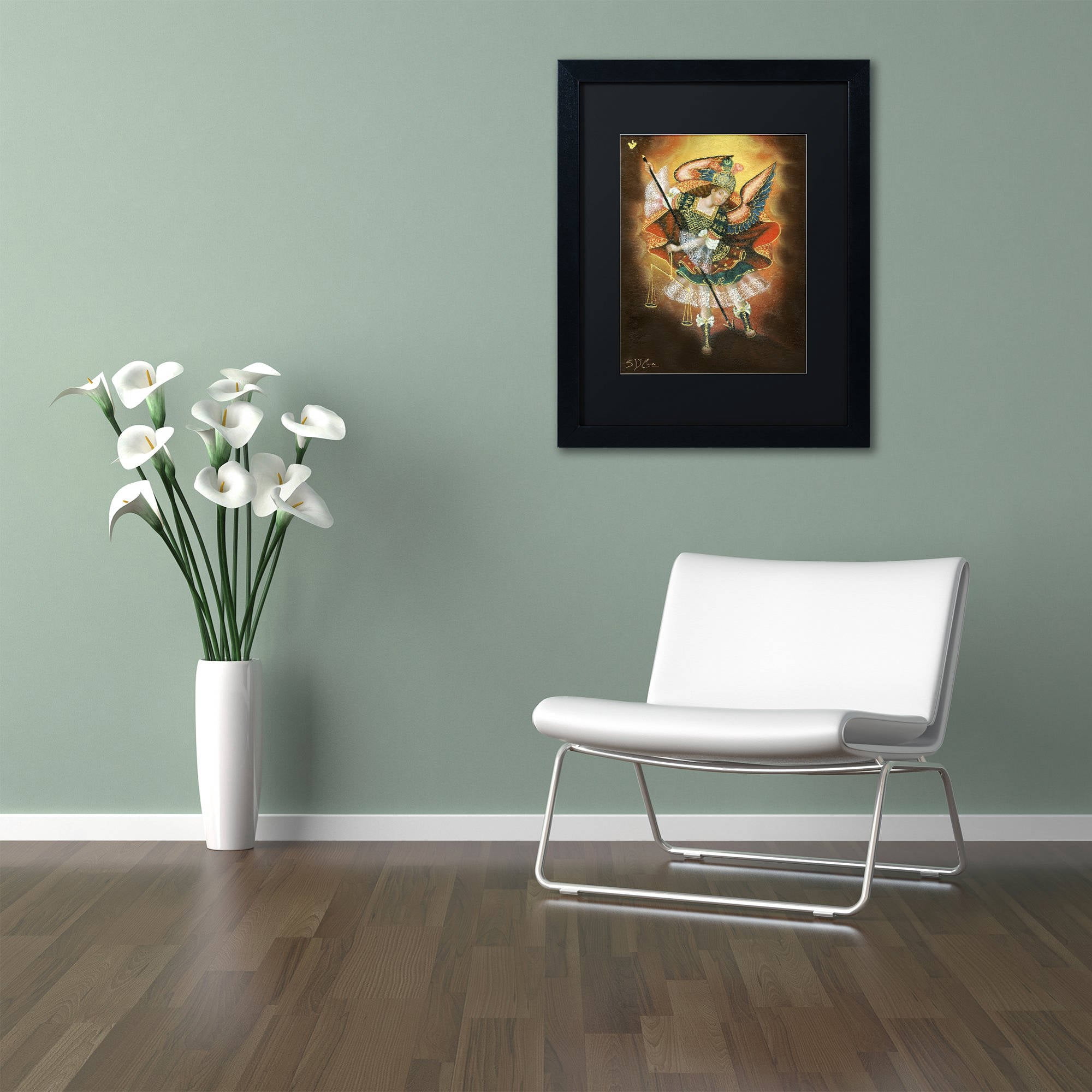 Trademark Fine Art "Angel Gabriel" Canvas Art by Masters Fine Art, Black Matte, Black Frame