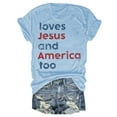 thumbnail image 2 of CUSTG WoMen T-Shirts T Shirt Short Sleeve Casual Solid Color American Flag Print Round Neck She A Good Girl Loves And America Too 4th Of July Patriotic Independence Day Shirt Classic 1776-2026 Tops, 2 of 3