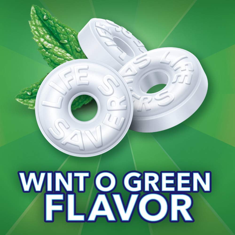 Life Savers Wint-O-Green Wintergreen Hard Candy, 3 lb Bulk Bag, Individually Wrapped Breath Mints, Refreshing Mint Flavor, Classic Mint Candy for Office, Travel, Sharing