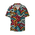 thumbnail image 6 of Kdxio Men's Hawaiian Shirt for Men Short Sleeve Shirt Geometry Summer Casual Holiday Beach Button Down T-Shirts, 6 of 7
