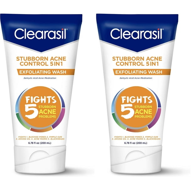 Limpiador facial Clearasil Stubborn Acne Control 5 en 1 x2