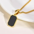 thumbnail image 4 of Bling Queen Men's Gold Plated Emerald Cut Onyx Pendant With Rope Chain, Onyx Pendant Necklace, Onyx Pendant For Women, Black Onyx Pendant For Women, Black Onyx Pendant Necklace For Women(Gold), 4 of 4