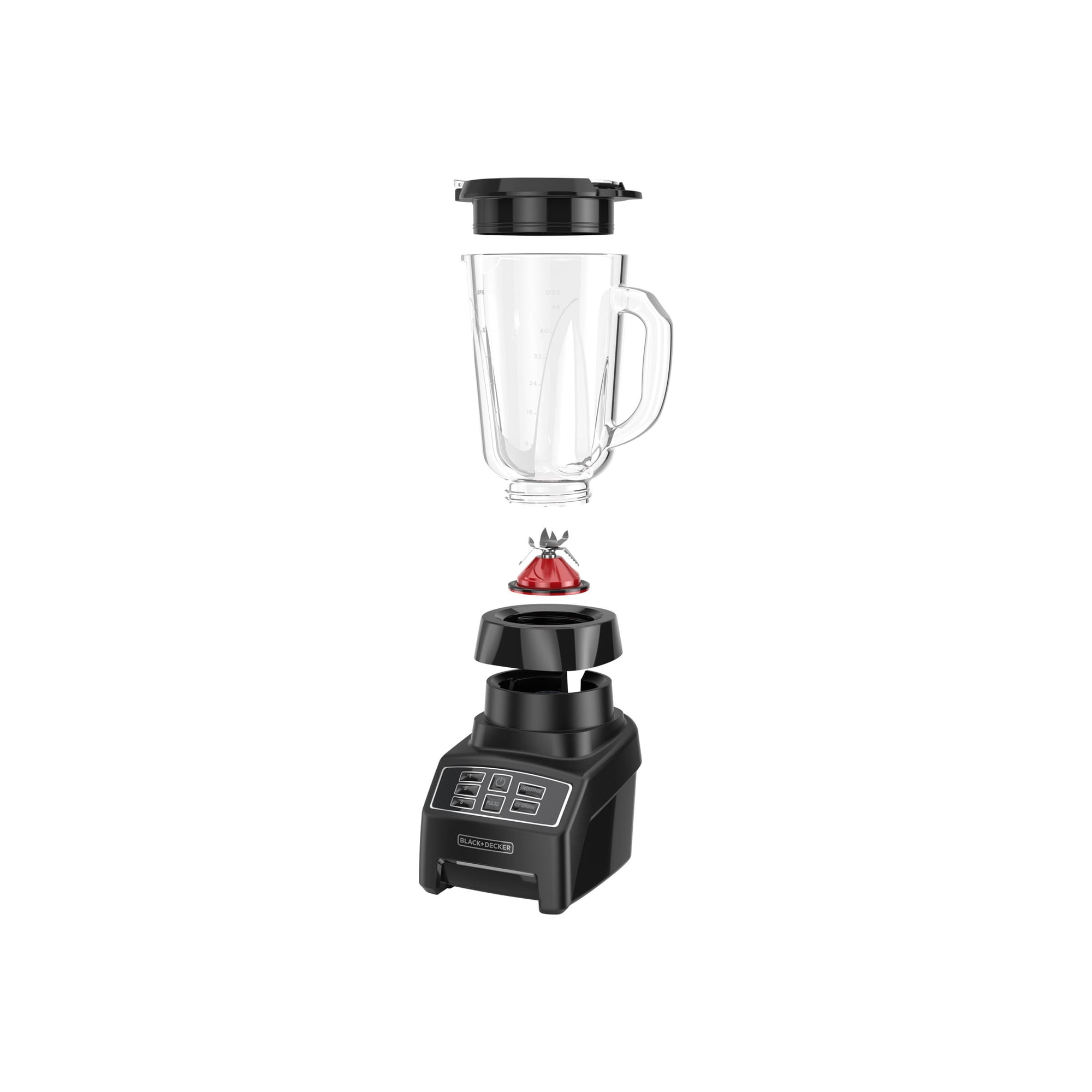 BLACK+DECKER PowerCrush 800 W 15 qt 3-Speed Blender, Black/Silver